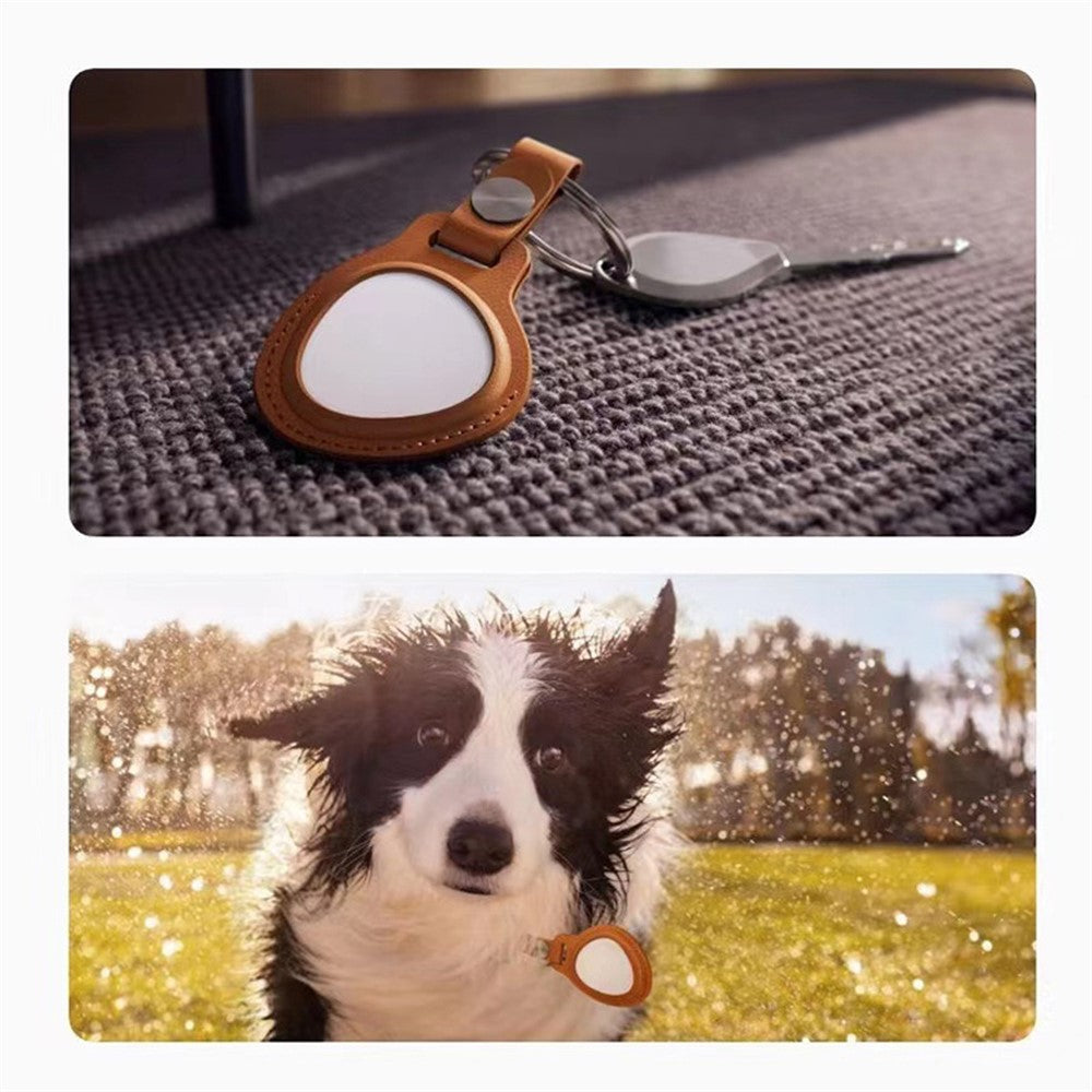 For HUAWEI Tag Bluetooth-compatible Tracker PU Leather Protective Case Anti-lost Cover with Keyring
