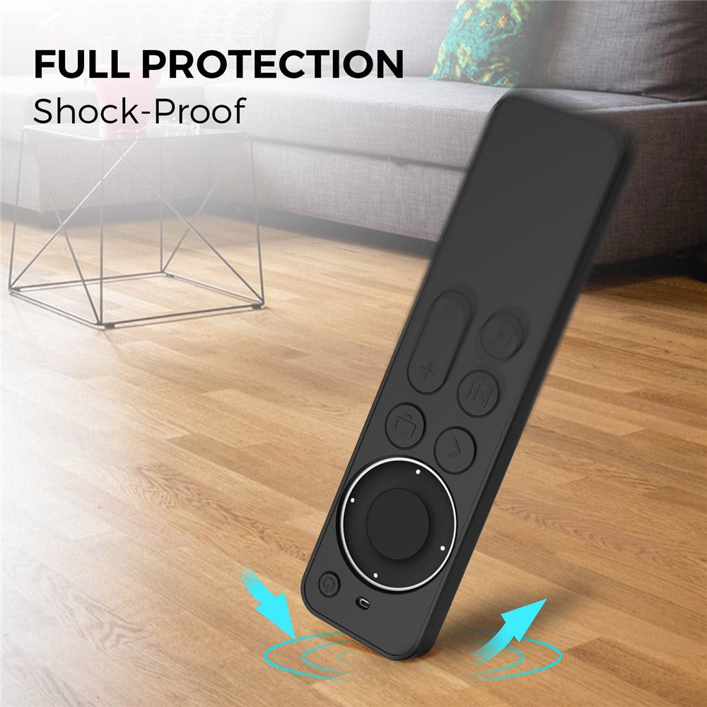 AHASTYLE PT167 for Apple TV Remote Silicone Protective Shell Anti-drop Case Cover with Lanyard