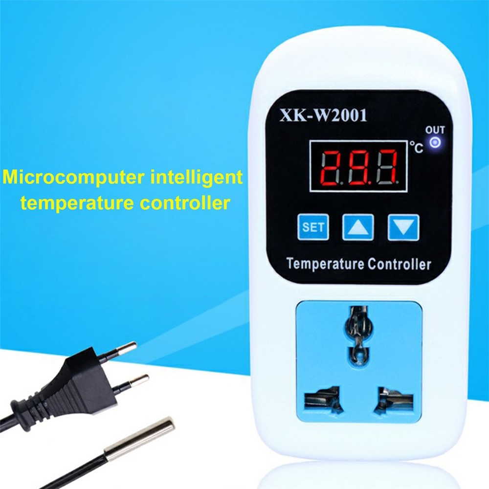 SMY-W2001 Temperature Controller Intelligent Digital Display Adjustable Temperature Socket with 1m Waterproof Probe
