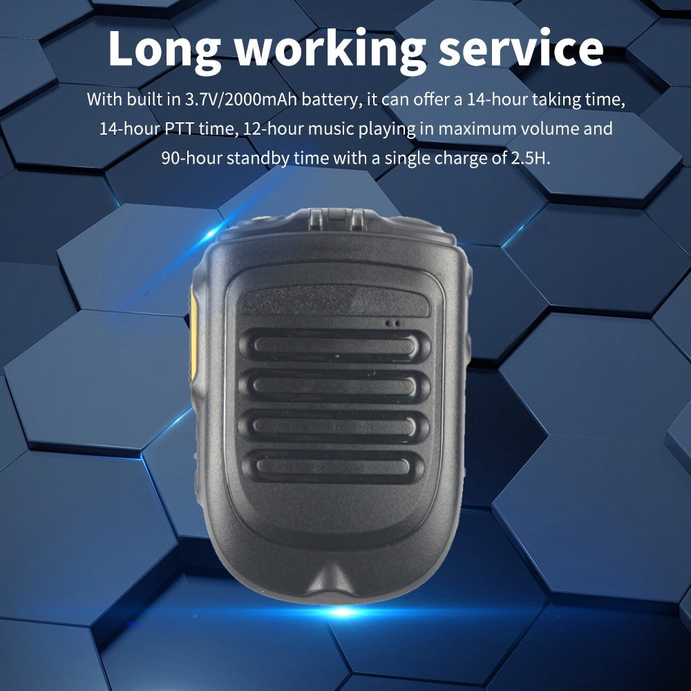 UNIWA BM001 Bluetooth-kompatibel 4.2 Håndholdt Mikrofon Intercom Indbygget 2000mAh Batteri Zello PTT Radio til Motorola med 2-bens Hovedtelefonstik