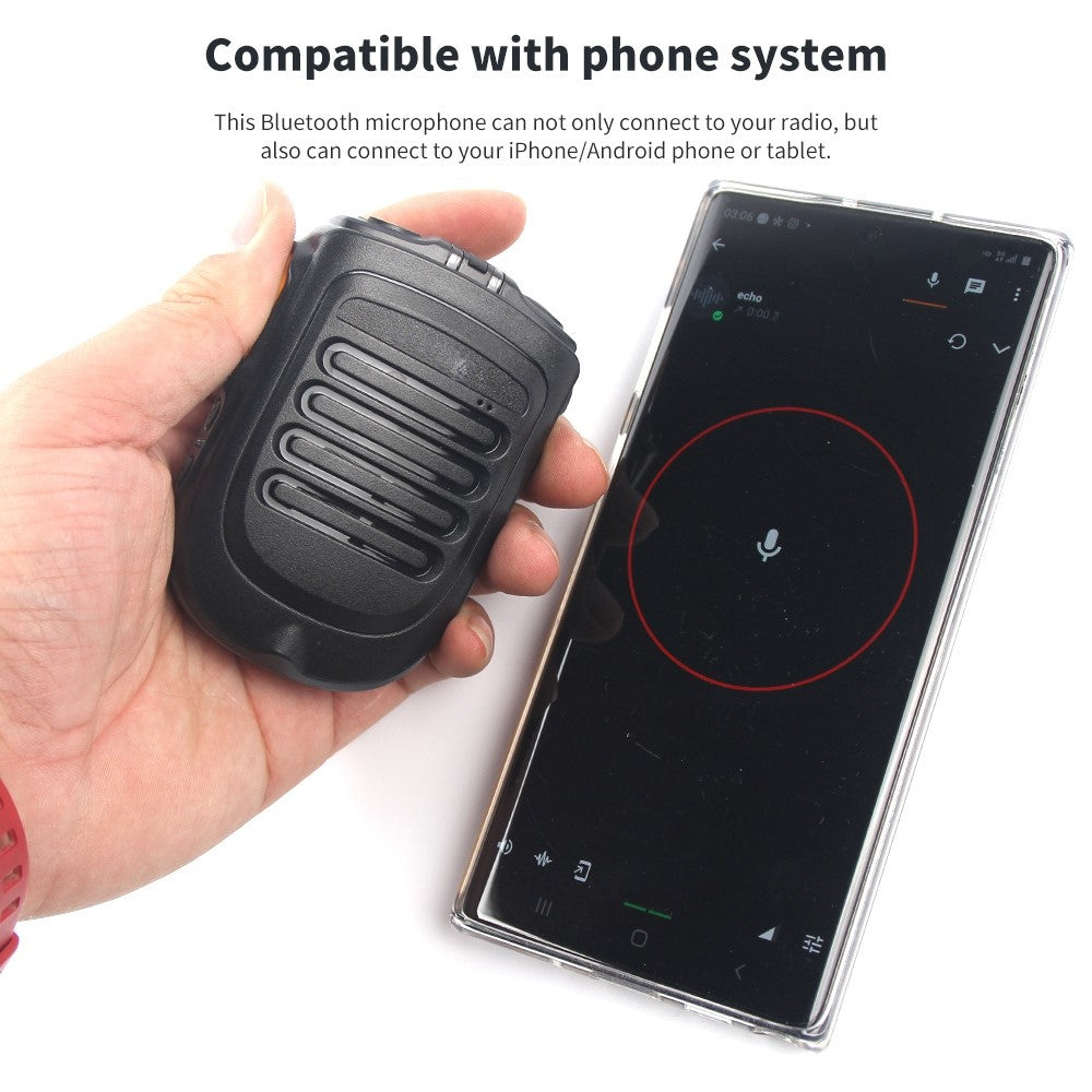 UNIWA BM001 Bluetooth-kompatibel 4.2 Håndholdt Mikrofon Intercom Indbygget 2000mAh Batteri Zello PTT Radio til Motorola med 2-bens Hovedtelefonstik