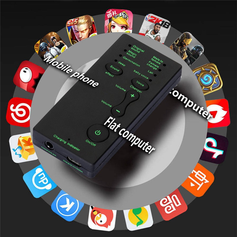 M1 Sound Card Changer Portable Mini Voice Changer for Live Streaming, Gaming