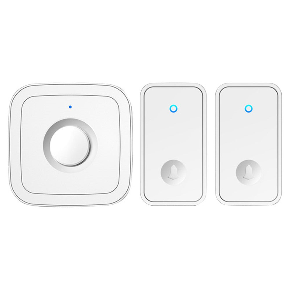 CACAZI FA12 60 Songs Home Wireless Doorbell Waterproof Remote Smart Calling Bell, 1 Transmitter+2 Receivers
