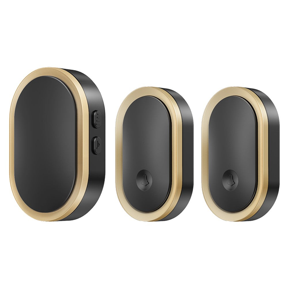 CACAZI A99 Waterproof Door Bell Wireless Doorbell Home, 1 Receiver and 2 Transmitters (without Battery) , EU Plug