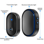 CACAZI A99 Waterproof Door Bell Wireless Doorbell Home, 1 Receiver and 2 Transmitters (without Battery) , EU Plug