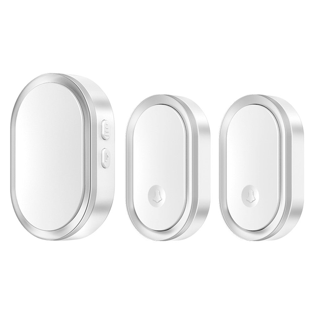 CACAZI A99 Waterproof Door Bell Wireless Doorbell Home, 1 Receiver and 2 Transmitters (without Battery) , EU Plug