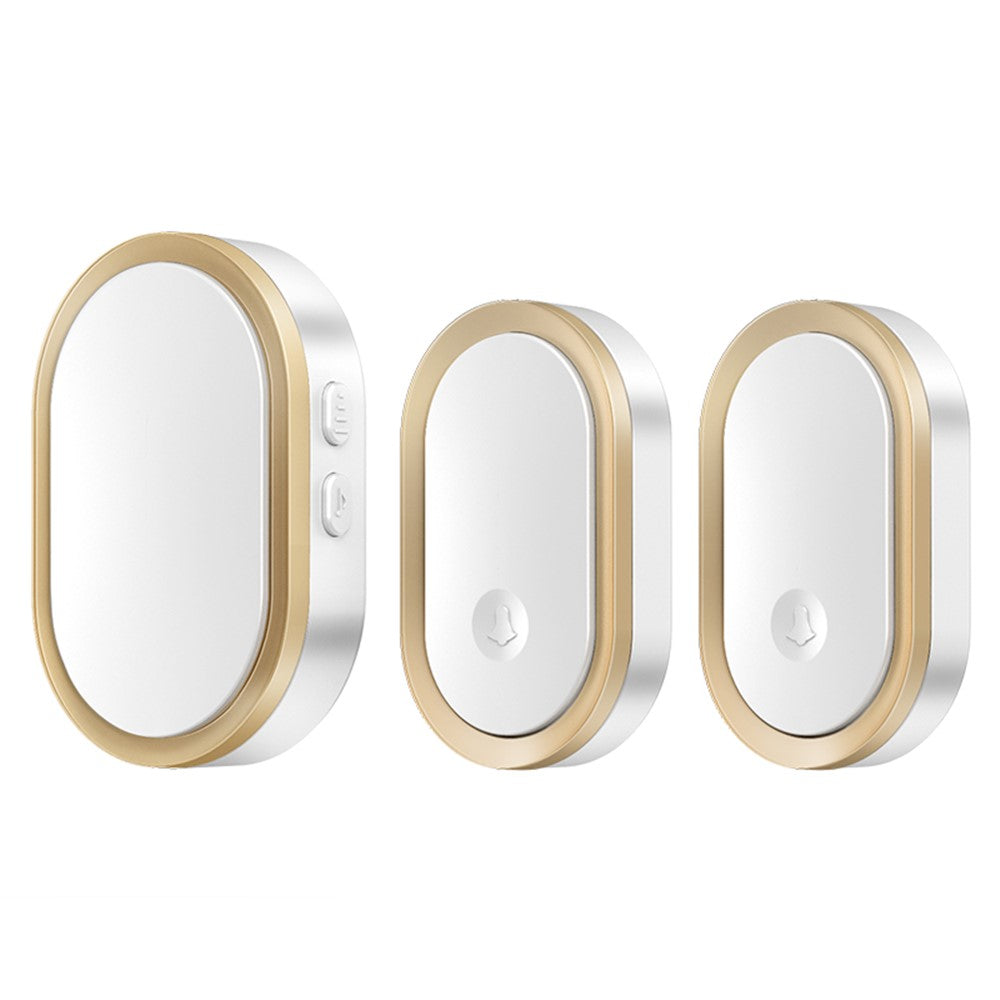 CACAZI A99 Waterproof Door Bell Wireless Doorbell Home, 1 Receiver and 2 Transmitters (without Battery) , EU Plug