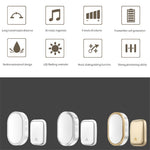 CACAZI FA99 Wireless Self-generating Press Doorbell Home Remote Door Bell, 1 Receiver and 1 Transmitter