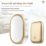 CACAZI FA99 Wireless Self-generating Press Doorbell Home Remote Door Bell, 1 Receiver and 1 Transmitter