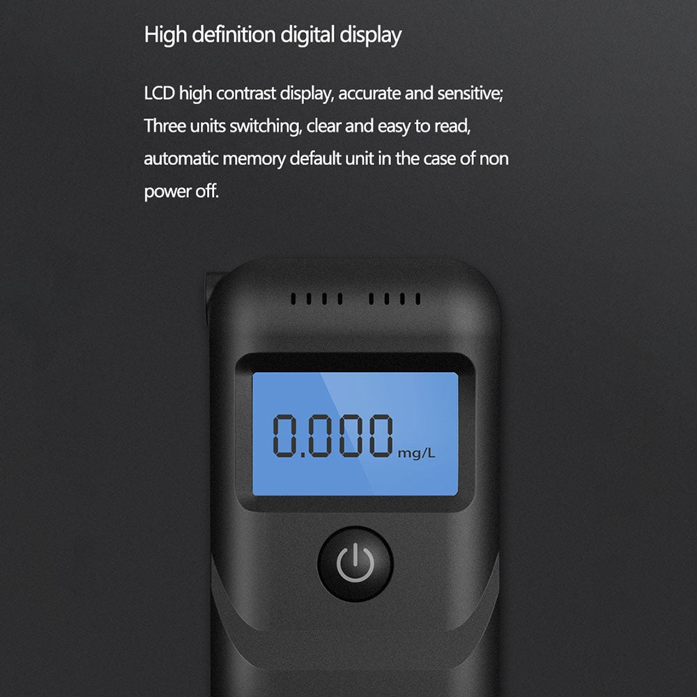 XIAOMIYOUPIN LYDSTO Alcohol Tester High Sensitivity Sensor Alcohol Tester Analyzer with HD Digital Display (Chinese Version)