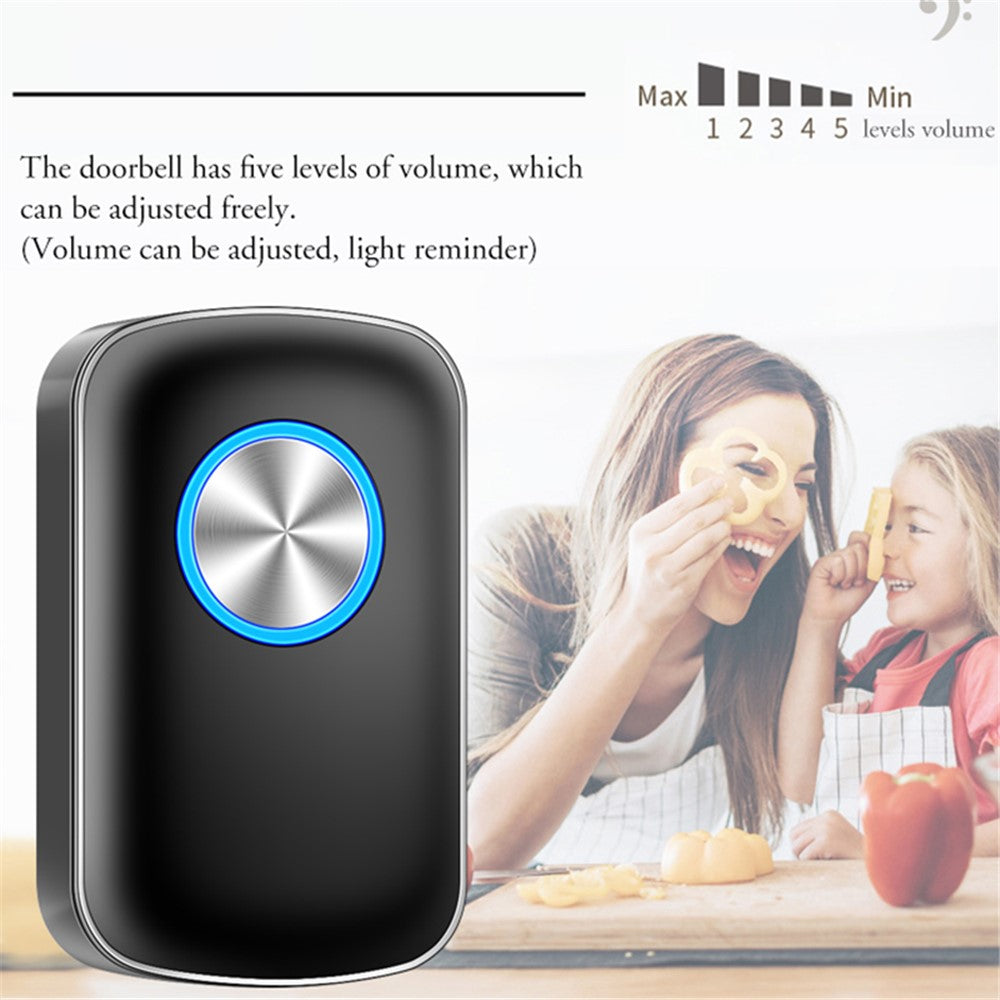 CACAZI FA28 Wireless Doorbell Set with Self-Generating Transmitter + 2 Receiver Smart Home Doorbell