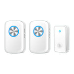 CACAZI FA28 Wireless Doorbell Set with Self-Generating Transmitter + 2 Receiver Smart Home Doorbell