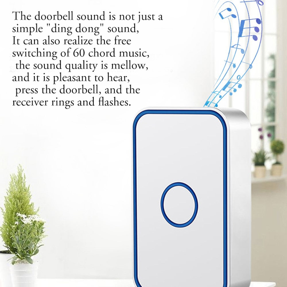 CACAZI FA78 Self-Generating Wireless Doorbell for Home Transmitter + Receiver Smart Doorbell