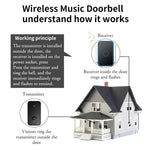 CACAZI FA78 Self-Generating Wireless Doorbells Set with 2 Transmitter / Receiver Smart Home Doorbell