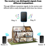 CACAZI FA78 Self-Generating Wireless Doorbells Set with 2 Transmitter / Receiver Smart Home Doorbell