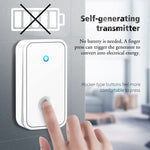 CACAZI FA78 Smart Wireless Doorbells Set with Transmitter / 2 Receiver Self-Generating Home Doorbell