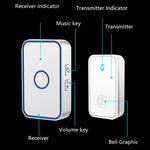 CACAZI FA78 Smart Wireless Doorbells Set with Transmitter / 2 Receiver Self-Generating Home Doorbell