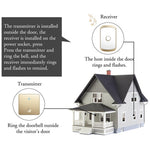CACAZI FA50 Self-Powered Wireless Doorbell for Home Smart Doorbell Set with Transmitter + 2 Receiver (86 Large Button)