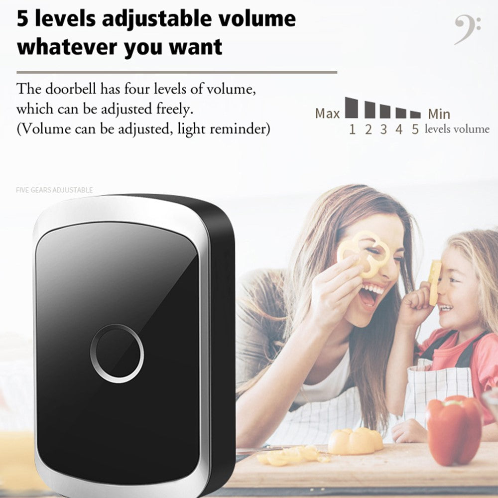 CACAZI FA50 Self-Powered Wireless Doorbell for Home Smart Doorbell Set with Transmitter + 2 Receiver (86 Large Button)