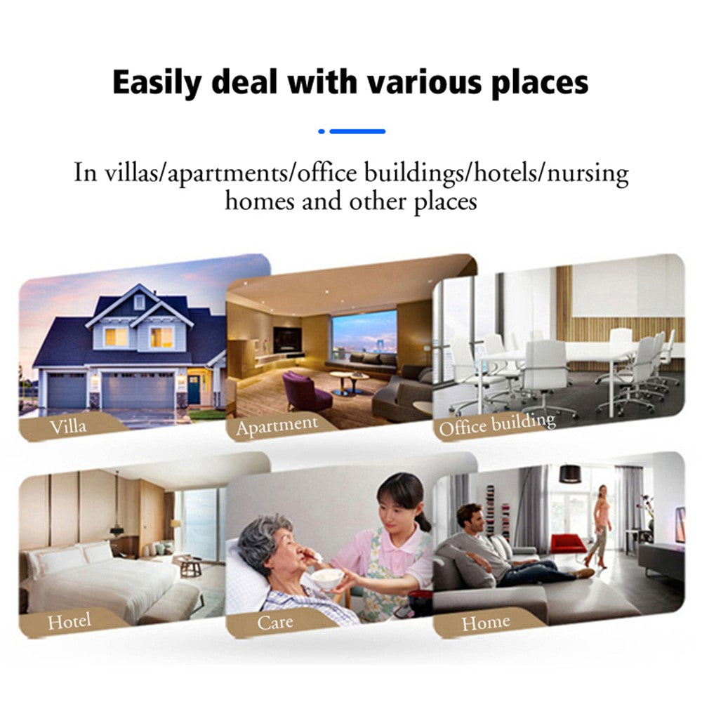 CACAZI FA96 Smart Home alarmsystem, 60 klokker, selvdrevet trådløs dørklokke (Type 86 stor knap), 1 sender+2 modtagere