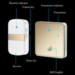 CACAZI FA96 Smart Home alarmsystem, 60 klokker, selvdrevet trådløs dørklokke (Type 86 stor knap), 1 sender+2 modtagere