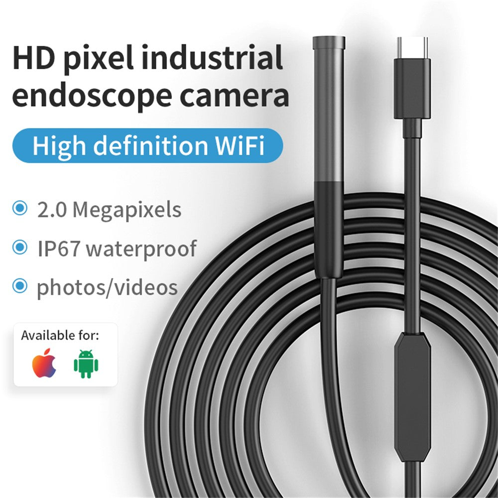 W300 3m Wire 8mm Lens Endoscope Camera IP67 Waterproof 1080P Borescope for iOS Android