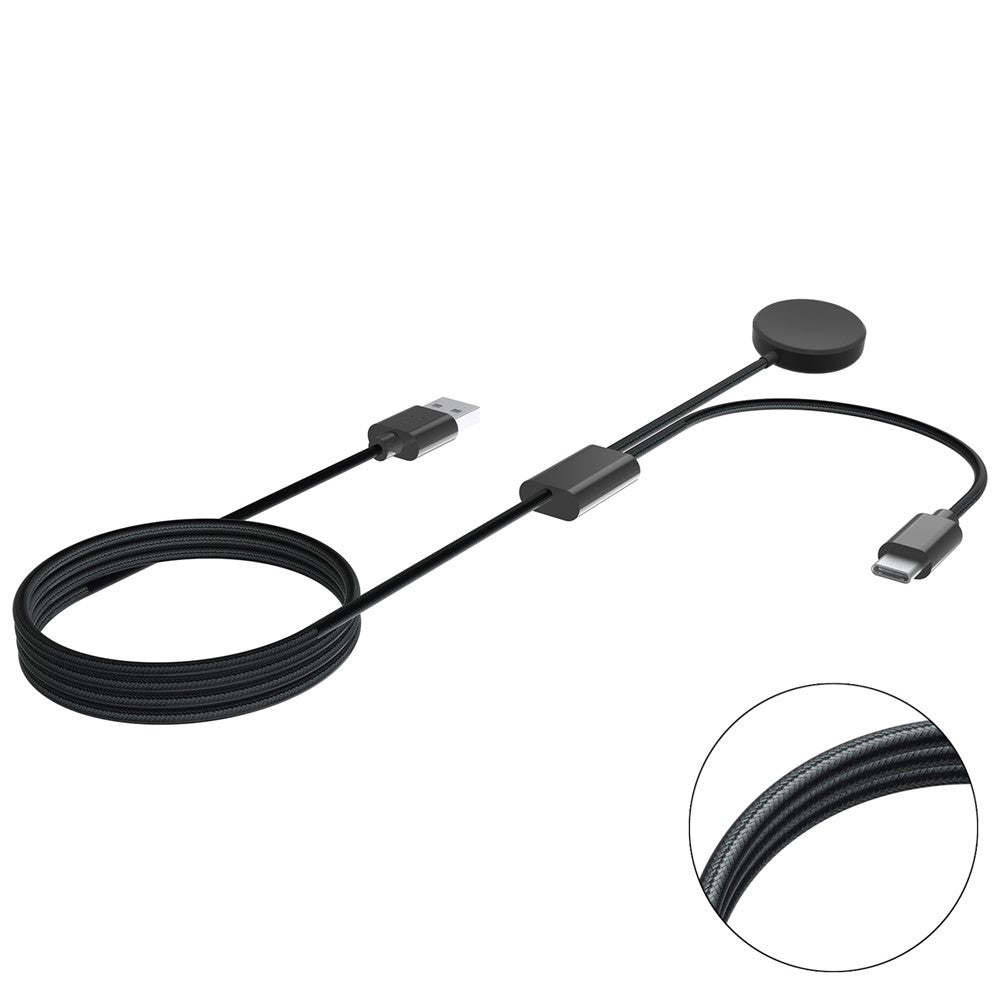 Samsung Galaxy Watch 5 40mm 44mm / Watch 5 Pro 45mm Laddare 1.15m 2-i-1 Watch-laddare Typ-C PD Trådlös Laddningsstation Dock