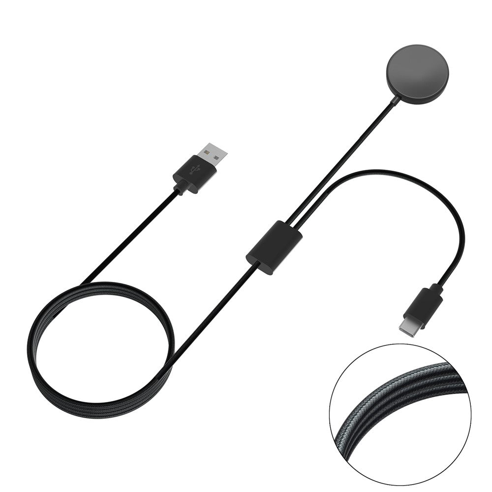 Samsung Galaxy Watch 5 40mm 44mm / Watch 5 Pro 45mm Laddare 1.15m 2-i-1 Watch-laddare Typ-C PD Trådlös Laddningsstation Dock