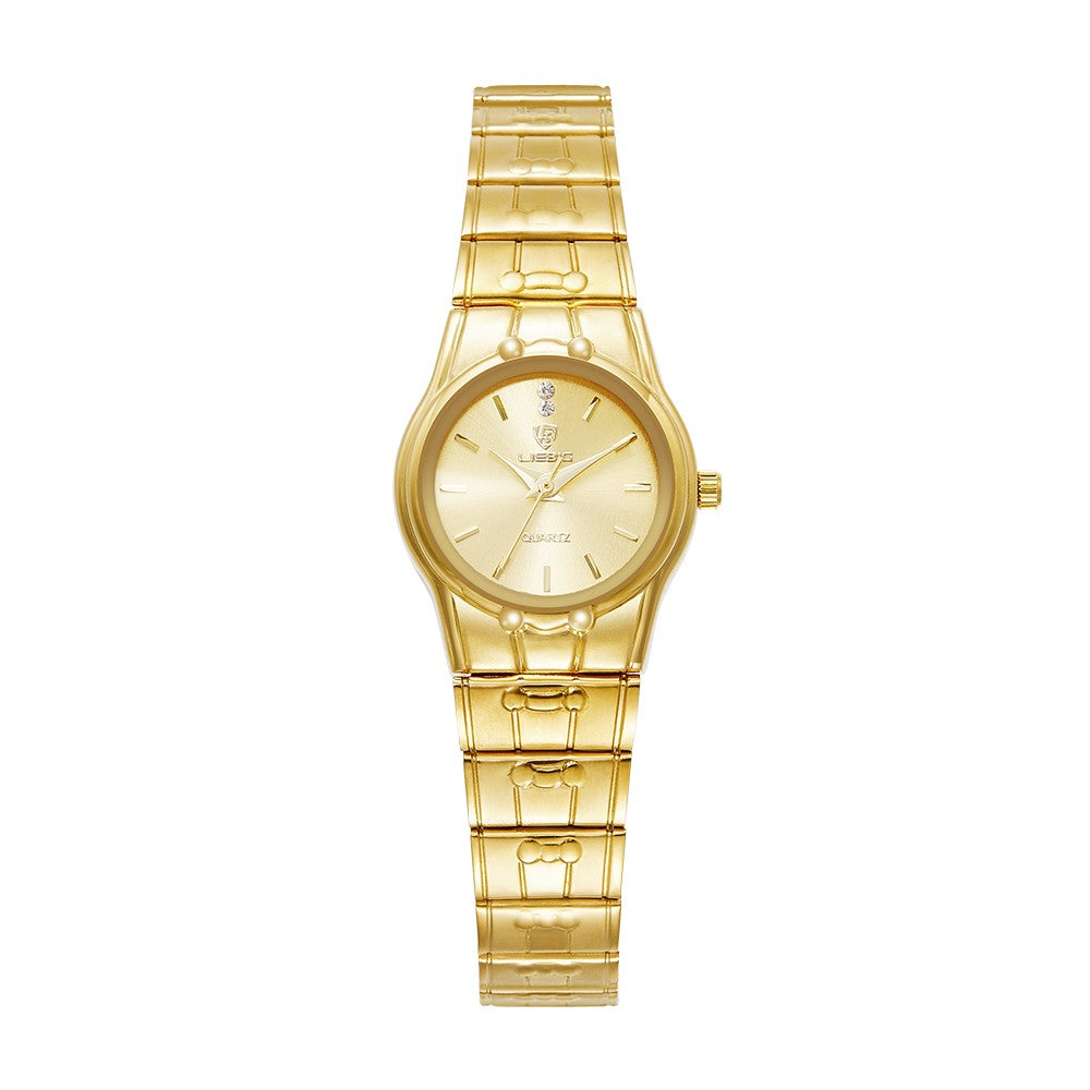 LIEBIG L1023 analogt quartz-armbåndsur med rund urskive, parkur og rem af rustfrit stål