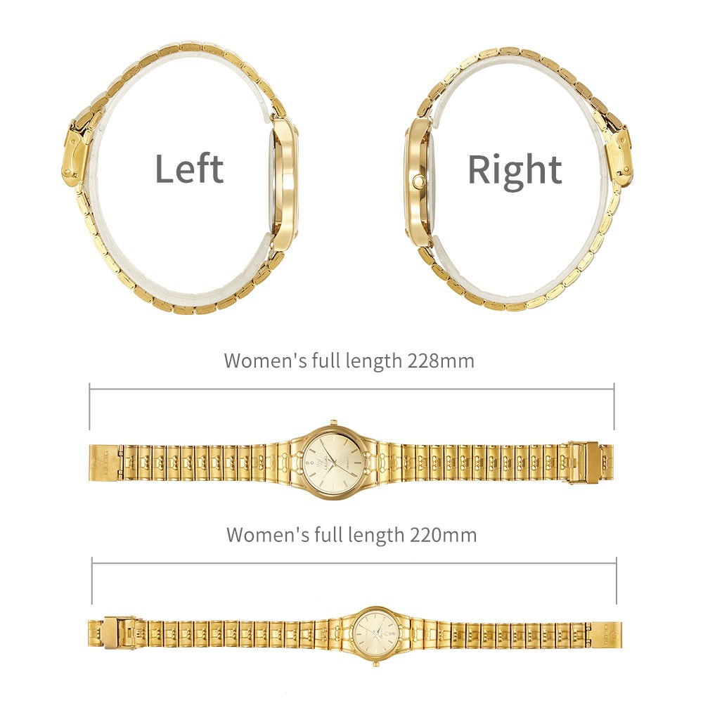 LIEBIG L1023 analogt quartz-armbåndsur med rund urskive, parkur og rem af rustfrit stål