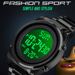 SKMEI 1611 Simple Business Men's Watch Multifunctional Steel Strap Electronic Watch with Luminous Display