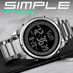 SKMEI 1611 Simple Business Men's Watch Multifunctional Steel Strap Electronic Watch with Luminous Display