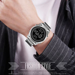SKMEI 1611 Simple Business Men's Watch Multifunctional Steel Strap Electronic Watch with Luminous Display