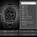 SKMEI 1611 Simple Business Men's Watch Multifunctional Steel Strap Electronic Watch with Luminous Display