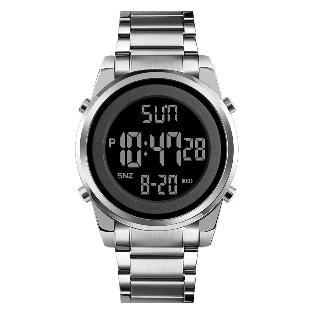 SKMEI 1611 Simple Business Men's Watch Multifunctional Steel Strap Electronic Watch with Luminous Display
