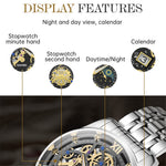 SKMEI 7039 Hult urskivedesign Forretning Mode Mænd Kvarts Ur Stopur Kalender Armbåndsur