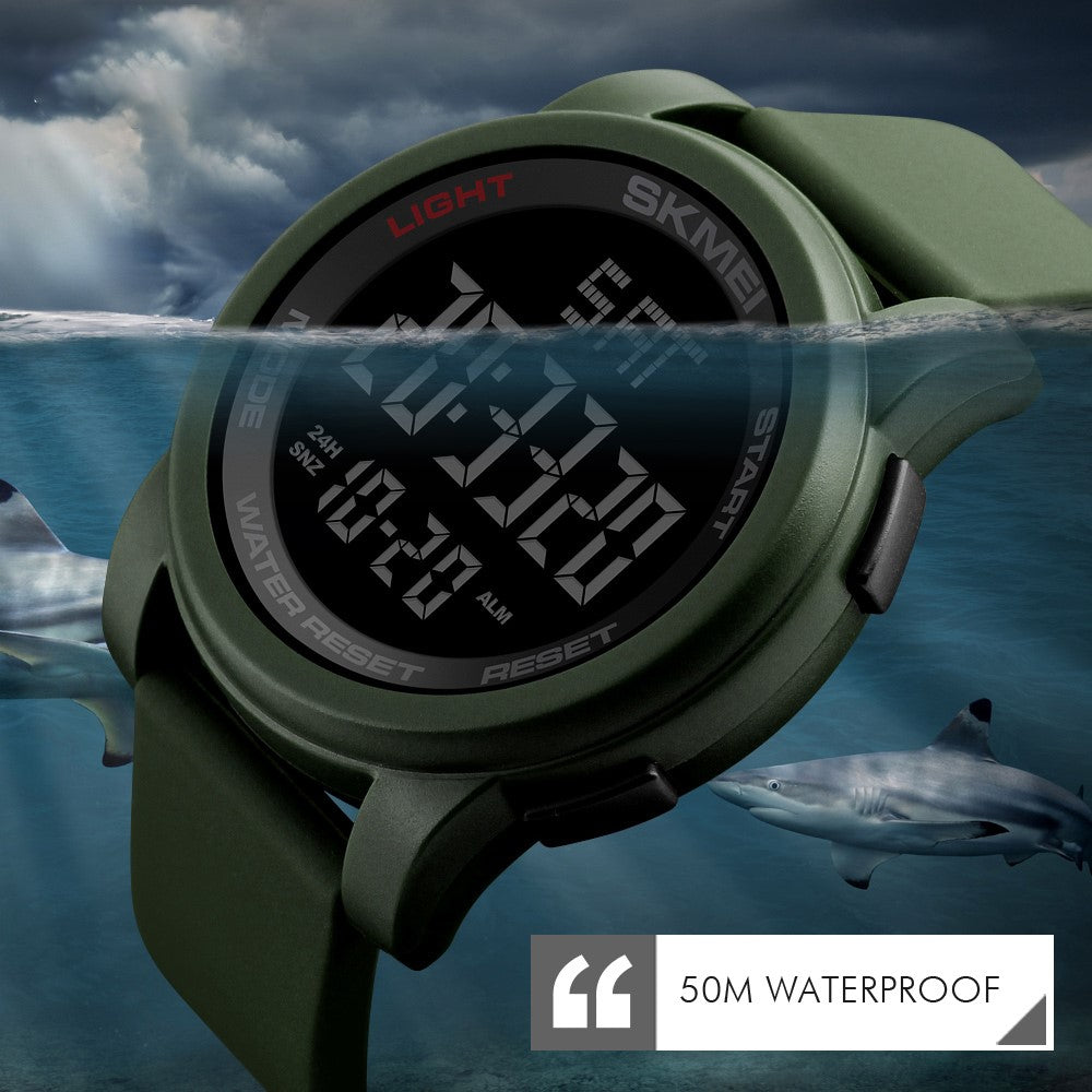 SKMEI 1257 Utomhus Multifunktions Elektronisk Klocka 50m Vattentät Sportklocka
