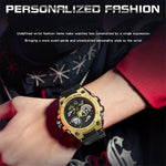 SANDA 9020 Luminous Watch Multifunction Analog Digital Dual Time Display Wrist Watch