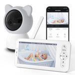 BABY5 5-tommers skærm babyalarm med tovejslyd, kamera, app og fjernovervågning
