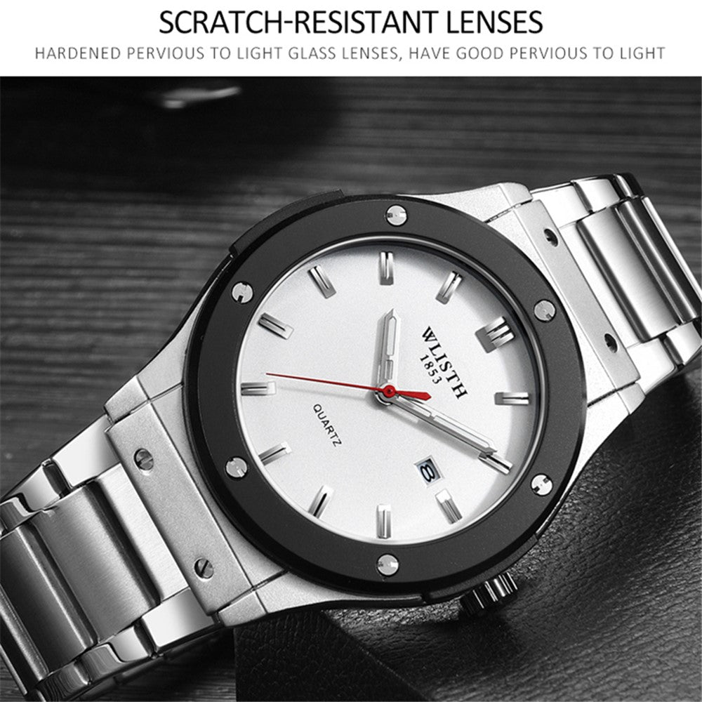 WLISTH S939 sportsquartzur, selvlysende, til hverdagsbrug, vandtæt armbåndsur med kalenderdisplay