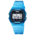SKMEI 2056 Fashion Square Wrist Watch TPU Strap EL Backlight Electronic Watch