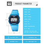 SKMEI 2056 Fashion Square Wrist Watch TPU Strap EL Backlight Electronic Watch