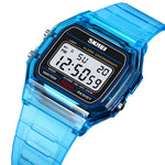 SKMEI 2056 Fashion Square Wrist Watch TPU Strap EL Backlight Electronic Watch