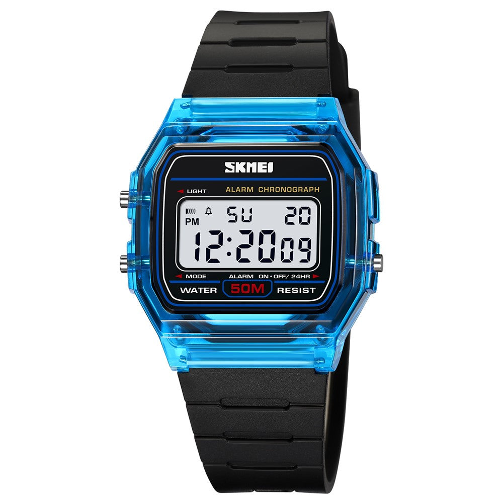 SKMEI 2056 Fashion Square Wrist Watch TPU Strap EL Backlight Electronic Watch