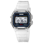 SKMEI 2056 Fashion Square Wrist Watch TPU Strap EL Backlight Electronic Watch