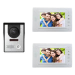 N1-2 Video Intercom Doorbell System 7 Inches LCD Monitor Video Door Phone Kits with 2 Indoor Monitors for Villa Home
