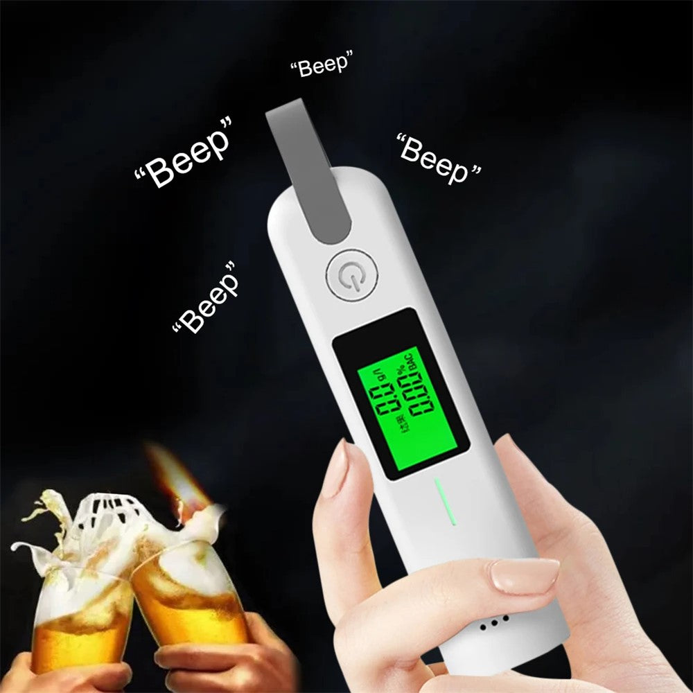 9766 Portable Breath Alcohol Tester 3-Color Indicator High-Precision Alcohol Tester with LED Display