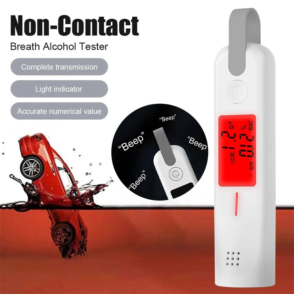 9766 Portable Breath Alcohol Tester 3-Color Indicator High-Precision Alcohol Tester with LED Display