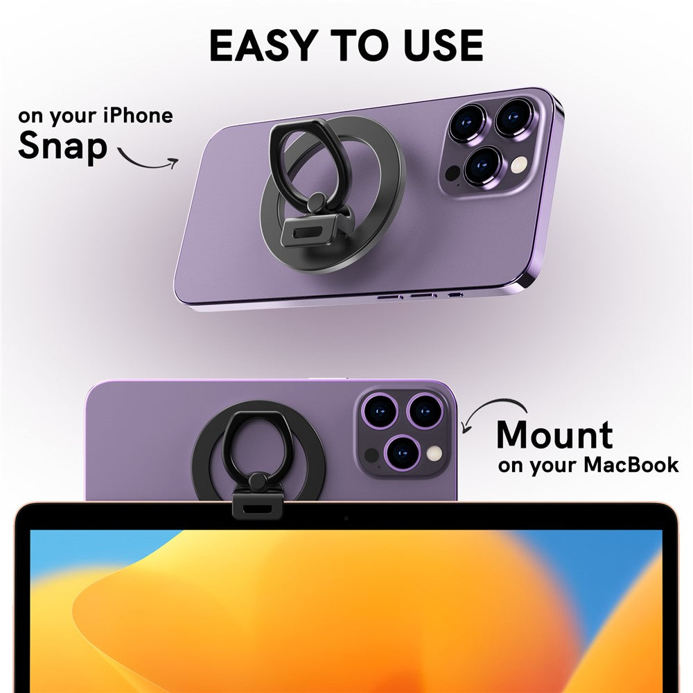 AHASTYLE DD-02 Magnetic Kickstand for iPhone 12 / 13 / 14 / 15 Series Folding Zinc Alloy Phone Holder