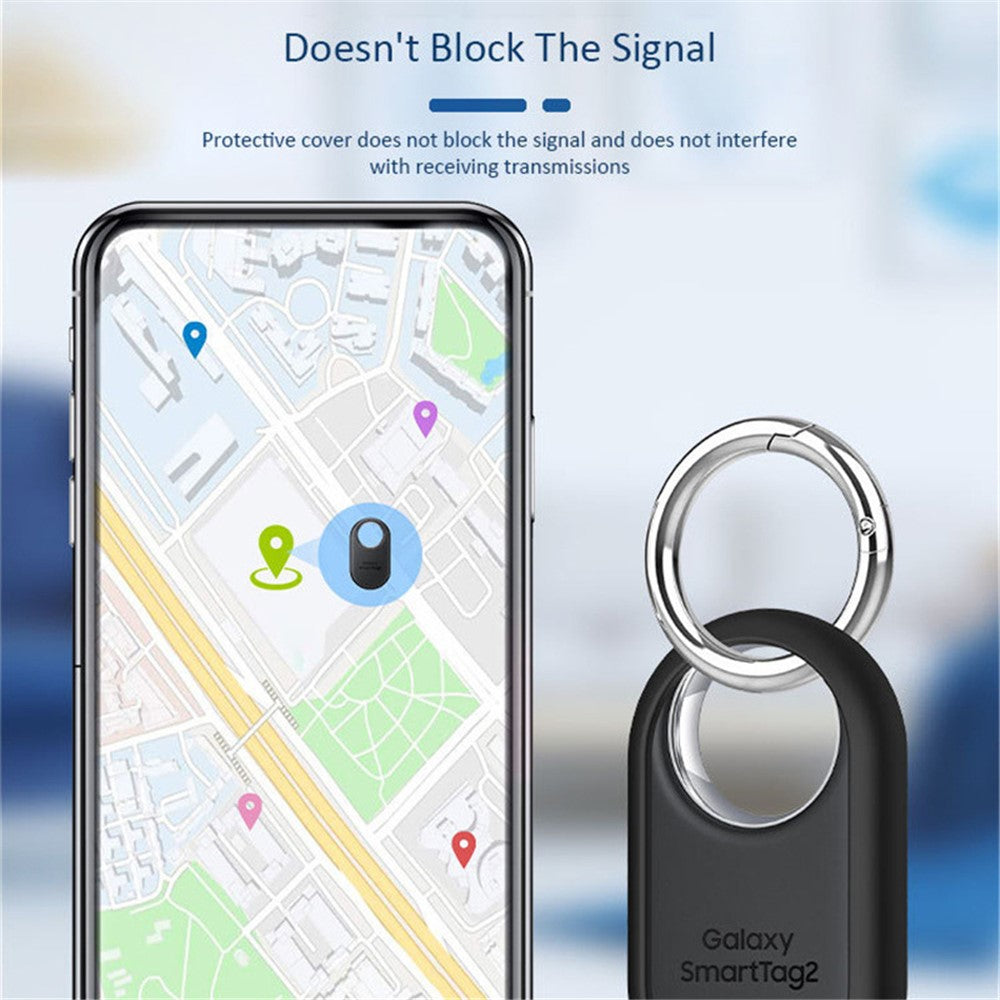 Slim Silicone Case for Samsung Galaxy SmartTag 2 Bluetooth-compatible Tracker Bumper Frame Protector with Buckle